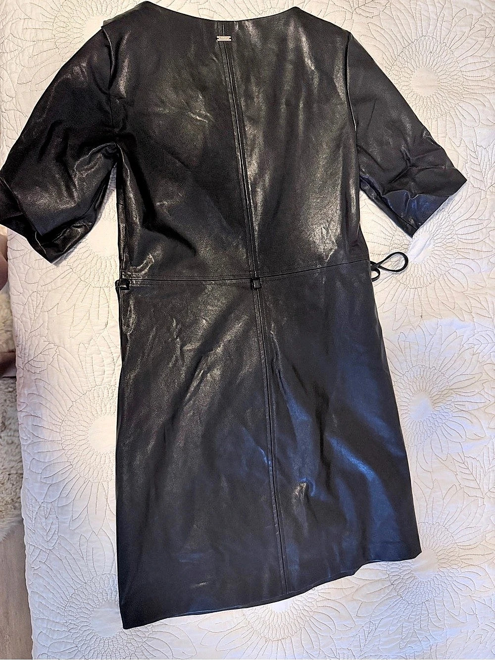AX Paris Faux Leather Wrap Midi Dress Black Size 0 NWT